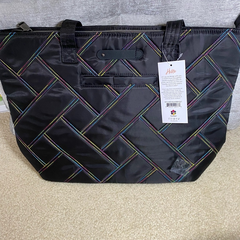 Lug Black Geometric Tote Bag